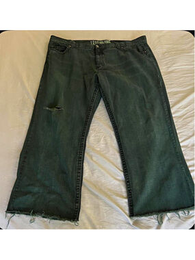Legend One Men’s Baggy Wide Leg GreenDenim Straight Leg Jeans 48x29 Big & Tall